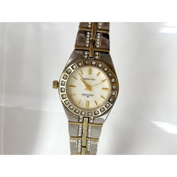 Anne Klein Dual Toned Rhinestone Accented Vintage Watch - 17mm - WORKS! - Picture 3 of 10